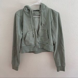 Brandy Melville cropped zip up hoodie